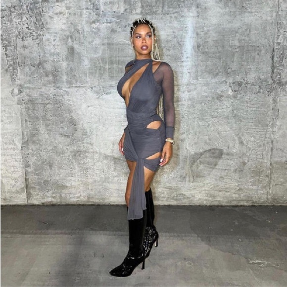 HOUSE OF CB 'Rokael' Shadow Layered Mini Skirt NWOT - Picture 5 of 13